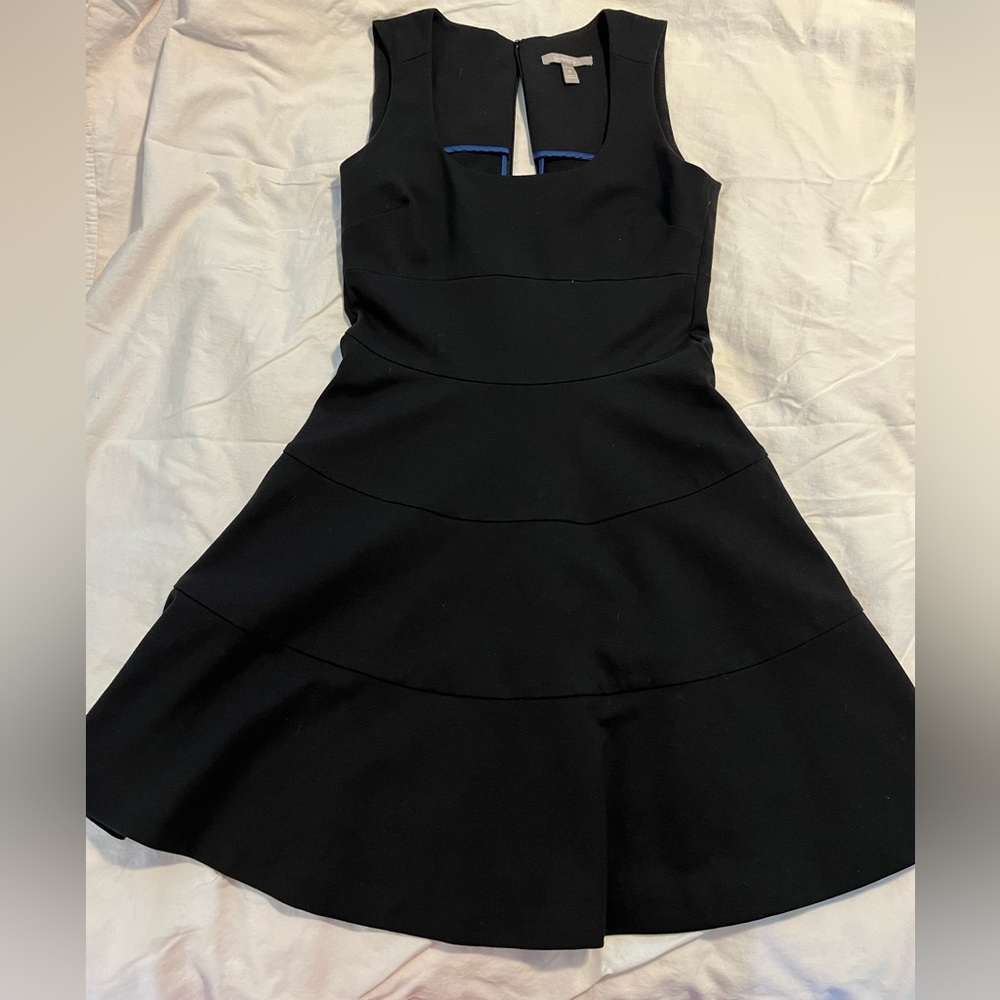 Black banana republic fit and flare square neck dress size 6